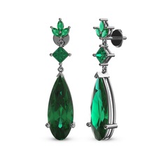 Dillon Küpe - Yeşil kuvars 8 ayar beyaz altın küpe #1wbk7zz