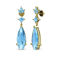 Dillon Küpe - Akuamarin 18 ayar altın küpe #zpq1r1