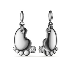 Swarovski 18 ayar beyaz altın küpe