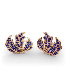 Lab safir 8 ayar rose altın küpe