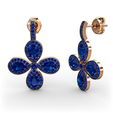 Aida Küpe - Lab safir 925 ayar rose altın kaplama gümüş küpe #1bu501b