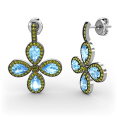 Aida Küpe - Peridot ve akuamarin 925 ayar gümüş küpe #1jmjj64