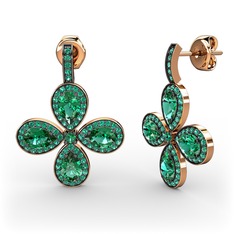 Aida Küpe - Yeşil kuvars 8 ayar rose altın küpe #1pzea1u