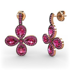 Aida Küpe - Rodolit garnet 14 ayar rose altın küpe #9tzp7v