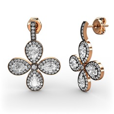 Aida Küpe - Beyaz zirkon 8 ayar rose altın küpe #i1a3ou