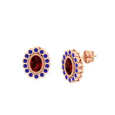 Rayiha Küpe - Garnet ve lab safir 8 ayar rose altın küpe #1lxbv4j