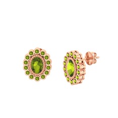 Rayiha Küpe - Peridot 18 ayar rose altın küpe #55slgz