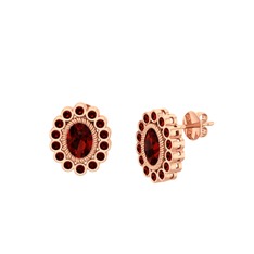 Rayiha Küpe - Garnet 18 ayar rose altın küpe #e2s1dz