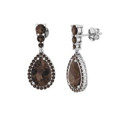 Nil Damlası Küpe - Dumanlı kuvars 925 ayar gümüş küpe #14v5xot