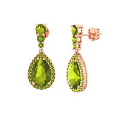 Nil Damlası Küpe - Peridot 14 ayar rose altın küpe #182dphx