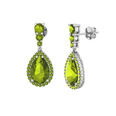 Nil Damlası Küpe - Peridot 14 ayar beyaz altın küpe #1svq0n7