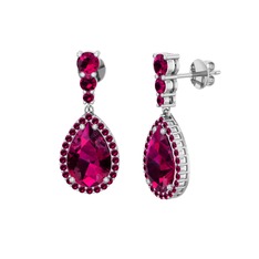 Rodolit garnet 925 ayar gümüş küpe