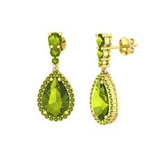 Peridot 925 ayar altın kaplama gümüş küpe