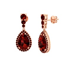 Nil Damlası Küpe - Garnet 18 ayar rose altın küpe #pb7dq2