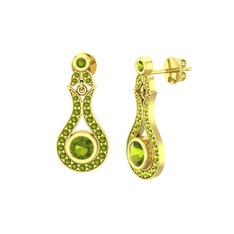 Peridot 925 ayar altın kaplama gümüş küpe