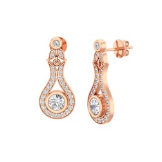 Lale Küpe - Swarovski 18 ayar rose altın küpe #5gzg6n