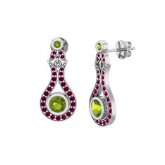 Lale Küpe - Peridot ve rodolit garnet 925 ayar gümüş küpe #qwxx1w