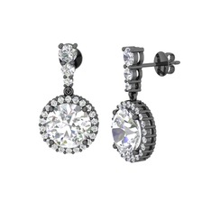 Swarovski 925 ayar siyah rodyum kaplama gümüş küpe