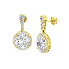 Lavinya Küpe - Beyaz zirkon ve swarovski 18 ayar altın küpe #18dd1io
