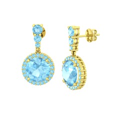 Lavinya Küpe - Akuamarin 8 ayar altın küpe #1muwlaw