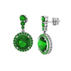 Lavinya Küpe - Yeşil kuvars 925 ayar gümüş küpe #1nyh9tq