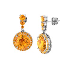 Lavinya Küpe - Sitrin 925 ayar gümüş küpe #1phxs3k