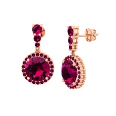 Lavinya Küpe - Rodolit garnet 8 ayar rose altın küpe #1uhnv38