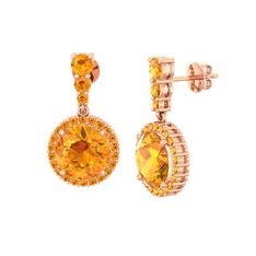 Sitrin 18 ayar rose altın küpe