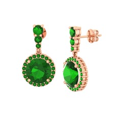 Lavinya Küpe - Yeşil kuvars 8 ayar rose altın küpe #fqyk80