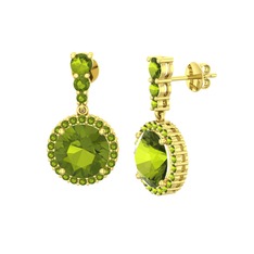 Lavinya Küpe - Peridot 14 ayar altın küpe #hct8y7