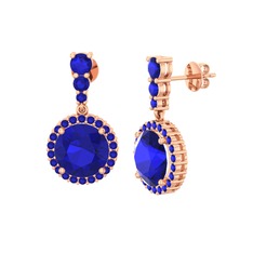 Lavinya Küpe - Lab safir 14 ayar rose altın küpe #hddm24