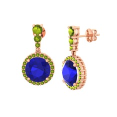 Lavinya Küpe - Lab safir ve peridot 925 ayar rose altın kaplama gümüş küpe #ngyoor
