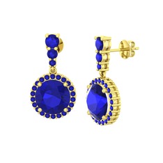 Lavinya Küpe - Lab safir 8 ayar altın küpe #oe5e02