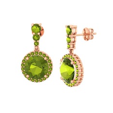 Peridot 8 ayar rose altın küpe