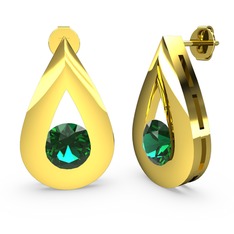 Alura Küpe - Yeşil kuvars 925 ayar altın kaplama gümüş küpe #1dd0awa