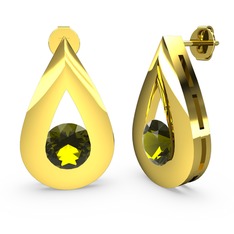 Peridot 18 ayar altın küpe