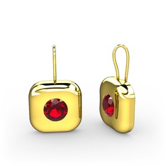Garnet 8 ayar altın küpe