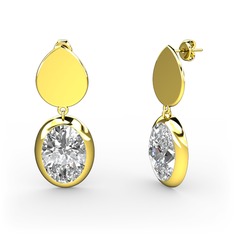 Swarovski 925 ayar altın kaplama gümüş küpe