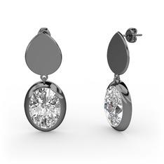 Swarovski 925 ayar siyah rodyum kaplama gümüş küpe