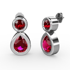 Rodolit garnet ve garnet 925 ayar gümüş küpe
