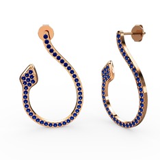 Lab safir 18 ayar rose altın küpe