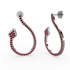 Garnet 925 ayar gümüş küpe