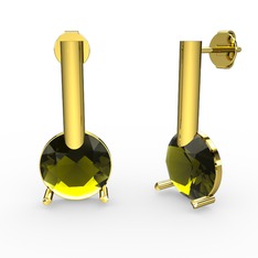 Peridot 8 ayar altın küpe