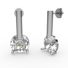 Swarovski 14 ayar beyaz altın küpe