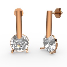 Swarovski 925 ayar rose altın kaplama gümüş küpe