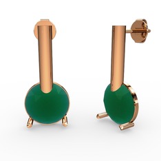 Rima Küpe - Kök zümrüt 14 ayar rose altın küpe #vhjak