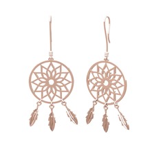 Dreamcatcher Küpe - 18 ayar rose altın küpe #1l736fi