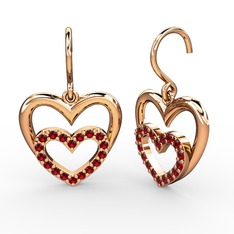 Garnet 14 ayar rose altın küpe