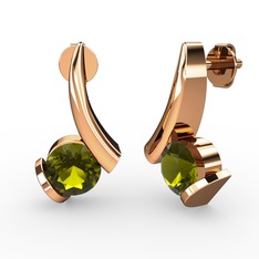 Peridot 8 ayar rose altın küpe