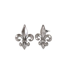 Fleur de Lis Küpe - 925 ayar gümüş küpe #1mkfg9n